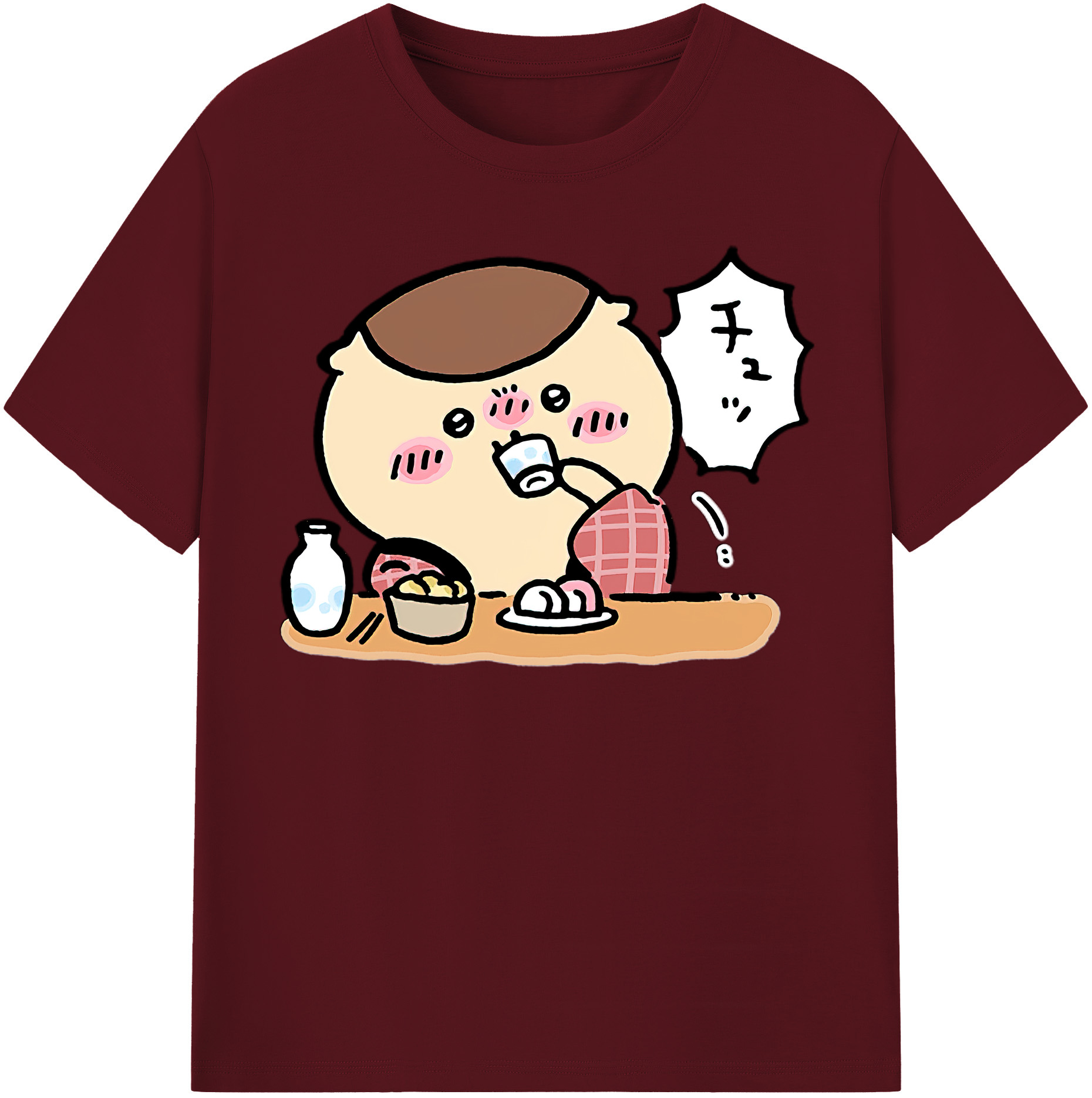 （画像用） ちいかわ くりまんじゅう Chii-kawa kuri manjū 綿100％半袖Tシャツ（フロントプリント）